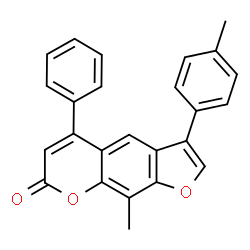 9-methyl-3-(4-methylphenyl)-5-phenylfuro[3,2-g]chromen-7-one结构式