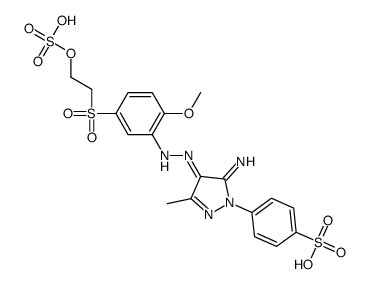 p-[5-amino-4-[[2-methoxy-5-[[2-(sulphooxy)ethyl]sulphonyl]phenyl]azo]-3-methyl-1H-pyrazol-1-yl]benzenesulphonic acid structure