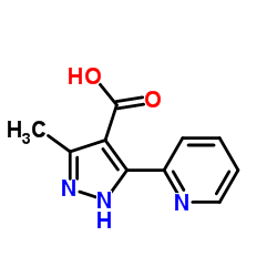3-methyl-5-pyridin-2-yl-1H-pyrazole-4-carboxylic acid Structure