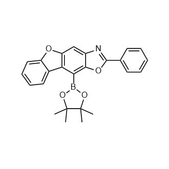 2-苯基-10-(4,4,5,5-四甲基-1,3,2-二氧苯甲醛-2-基)苯并[2,3]苯并呋喃[6,5-d]恶唑结构式
