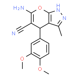 6-amino-4-(3,4-dimethoxyphenyl)-3-methyl-2,4-dihydropyrano[2,3-c]pyrazole-5-carbonitrile picture