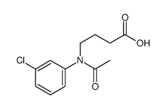 4-[N-(m-Chlorophenyl)-N-acetylamino]butyric acid structure