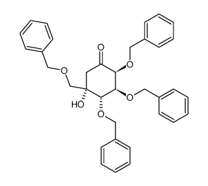 2L-(2,3/4,5)-2,3,4-tri-O-benzyl-5-C-benzyloxymethyl-2,3,4,5-tetrahydroxycyclohexanone Structure