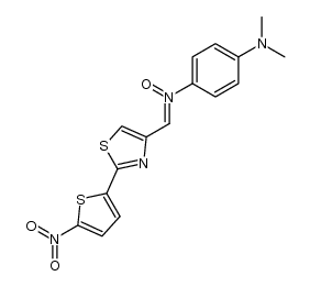 N,N-dimethyl-N'-[2-(5-nitro-thiophen-2-yl)-thiazol-4-ylmethylene]-benzene-1,4-diamine N'-oxide Structure