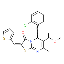 methyl 5-(2-chlorophenyl)-7-methyl-3-oxo-2-(2-thienylmethylene)-2,3-dihydro-5H-[1,3]thiazolo[3,2-a]pyrimidine-6-carboxylate Structure