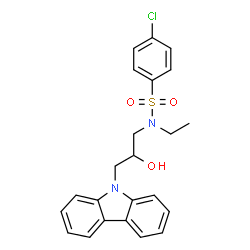 N-(3-(9H-carbazol-9-yl)-2-hydroxypropyl)-4-chloro-N-ethylbenzenesulfonamide结构式