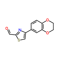 4-(2,3-Dihydro-1,4-benzodioxin-6-yl)-1,3-thiazole-2-carbaldehyde结构式