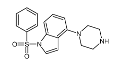 1-(苯基磺酰基)-4-(1-哌嗪)-1H-吲哚结构式