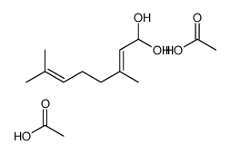 acetic acid,3,7-dimethylocta-2,6-diene-1,1-diol结构式