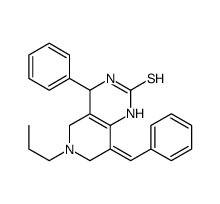 (8E)-8-benzylidene-4-phenyl-6-propyl-3,4,5,7-tetrahydro-1H-pyrido[4,3-d]pyrimidine-2-thione Structure