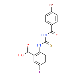 2-[[[(4-BROMOBENZOYL)AMINO]THIOXOMETHYL]AMINO]-5-IODO-BENZOIC ACID structure