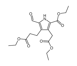 4-(2-ethoxycarbonyl-ethyl)-3-ethoxycarbonylmethyl-5-formyl-pyrrole-2-carboxylic acid ethyl ester Structure