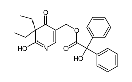 (5,5-diethyl-4,6-dioxo-1H-pyridin-3-yl)methyl 2-hydroxy-2,2-diphenylacetate结构式