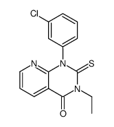 1-(3-chloro-phenyl)-3-ethyl-2-thioxo-2,3-dihydro-1H-pyrido[2,3-d]pyrimidin-4-one结构式