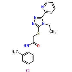 N-(4-Chloro-2-methylphenyl)-2-{[4-ethyl-5-(2-pyridinyl)-4H-1,2,4-triazol-3-yl]sulfanyl}acetamide结构式