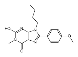 9-butyl-8-(4-methoxyphenyl)-1-methyl-3H-purine-2,6-dione结构式
