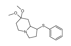 7,7-dimethoxy-1-phenylsulfanyl-2,3,5,6,8,8a-hexahydro-1H-indolizine Structure