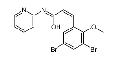 3-(3,5-dibromo-2-methoxyphenyl)-N-pyridin-2-ylprop-2-enamide结构式