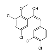 3,5-dichloro-N-(3,4-dichlorophenyl)-2-methoxybenzamide结构式