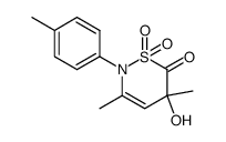 5-hydroxy-3,5-dimethyl-1,1-dioxo-2-p-tolyl-2,5-dihydro-1H-1λ6-[1,2]thiazin-6-one结构式