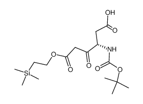 (S)-3-tert-Butoxycarbonylamino-4-oxo-hexanedioic acid 6-(2-trimethylsilanyl-ethyl) ester Structure