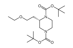 (S)-2-(2-ethoxyethyl)piperazine-1,4-dicarboxylic acid di-tert-butyl ester结构式