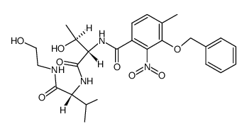 N-[N-(3-benzyloxy-4-methyl-2-nitro-benzoyl)-Ls-threonyl]-D-valine 2-hydroxy-ethylamide结构式