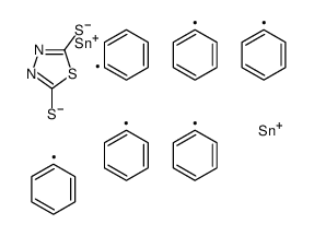 triphenyl-[(5-triphenylstannylsulfanyl-1,3,4-thiadiazol-2-yl)sulfanyl]stannane Structure