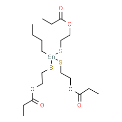 4-butyl-9-oxo-4-[[2-(propionyloxy)ethyl]thio]-8-oxa-3,5-dithia-4-stannaundecyl propionate structure