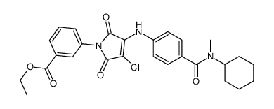 ethyl 3-[3-chloro-4-[4-[cyclohexyl(methyl)carbamoyl]anilino]-2,5-dioxopyrrol-1-yl]benzoate结构式