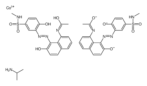 hydrogen bis[N-[7-hydroxy-8-[[2-hydroxy-5-(N-methylsulphamoyl)phenyl]azo]-1-naphthyl]acetamidato(2-)]cobaltate(1-), compound with isopropylamine (1:1)结构式