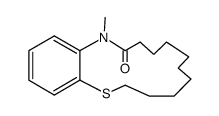 16-methyl-7,8,9,10,11,12,13,14-octahydro-6H,16H-5-thia-16-aza-benzocyclotetradecen-15-one结构式