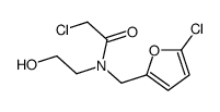 2-chloro-N-[(5-chlorofuran-2-yl)methyl]-N-(2-hydroxyethyl)acetamide结构式