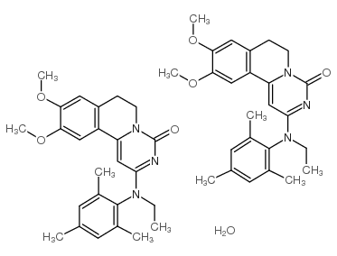 4H-Pyrimido(6,1-a)isoquinolin-4-one, 6,7-dihydro-9,10-dimethoxy-2-(eth yl(2,4,6-trimethylphenyl)amino)-, hydrate (2:1) Structure