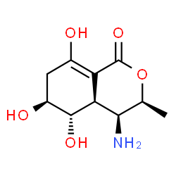 1H-2-Benzopyran-1-one,4-amino-3,4,4a,5,6,7-hexahydro-5,6,8-trihydroxy-3-methyl-,(3alpha,4alpha,4abta,5bta,6alpha)-(9CI) Structure