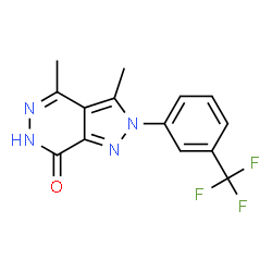 3,4-dimethyl-2-[3-(trifluoromethyl)phenyl]-2,6-dihydro-7H-pyrazolo[3,4-d]pyridazin-7-one结构式
