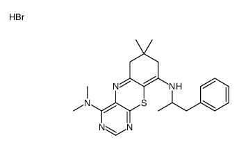 6H-Pyrimido(4,5-b)(1,4)benzothiazine, 7,8-dihydro-7,7-dimethyl-4-(dime thylamino)-9-(alpha-methylphenethylamino)-, hydrobromide Structure