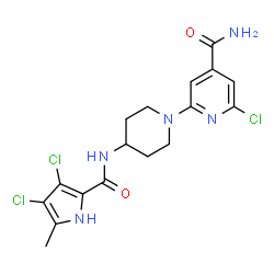 2-Chloro-6-[4-[[(3,4-dichloro-5-methyl-1H-pyrrol-2-yl)carbonyl]amino]piperidin-1-yl]isonicotinamide结构式