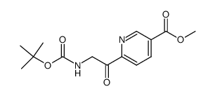 6-(2-tert-butoxycarbonylamino-acetyl)-nicotinic acid methyl ester结构式