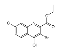 3-bromo-7-chloro-4-hydroxy-quinoline-2-carboxylic acid ethyl ester Structure
