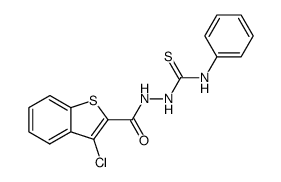 2-[(3-chloro-1-benzothiophen-2-yl)carbonyl]-N-phenylhydrazinecarbothioamide Structure