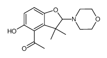 4-acetyl-2,3-dihydro-3,3-dimethyl-5-hydroxy-2-(1-morpholino)benzo(b)furan结构式