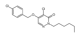 4-chloro-5-[(4-chlorophenyl)methoxy]-2-hexylpyridazin-3-one结构式