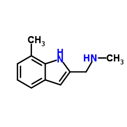 N-Methyl-1-(7-methyl-1H-indol-2-yl)methanamine结构式