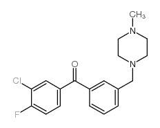 3-CHLORO-4-FLUORO-3'-(4-METHYLPIPERAZINOMETHYL) BENZOPHENONE结构式