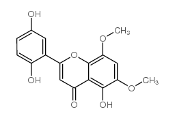 4H-1-Benzopyran-4-one, 2-(2,5-dihydroxyphenyl)-5-hydroxy-6,8-dimethoxy- Structure