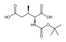 L-Glutamic acid, N-[(1,1-dimethylethoxy)carbonyl]-3-methyl-, (3R) Structure