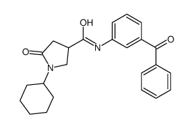 N-(3-benzoylphenyl)-1-cyclohexyl-5-oxopyrrolidine-3-carboxamide结构式