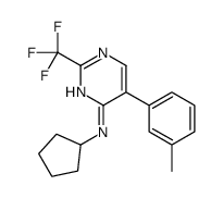 N-cyclopentyl-5-(3-methylphenyl)-2-(trifluoromethyl)pyrimidin-4-amine结构式