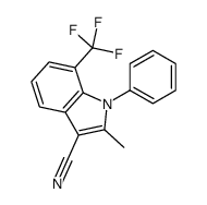 2-methyl-1-phenyl-7-(trifluoromethyl)indole-3-carbonitrile结构式